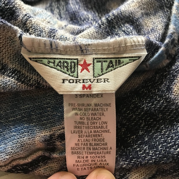 Hard Tail Tie Dye Split Back Long Sleeve Blue White sz Medium - Picture 2 of 7